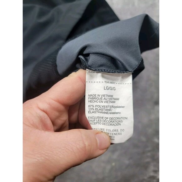 UNDER ARMOUR Loose Black 1/4 Zip S/S Windbreaker Shirt side zip Large, Zebra - Picture 8 of 9